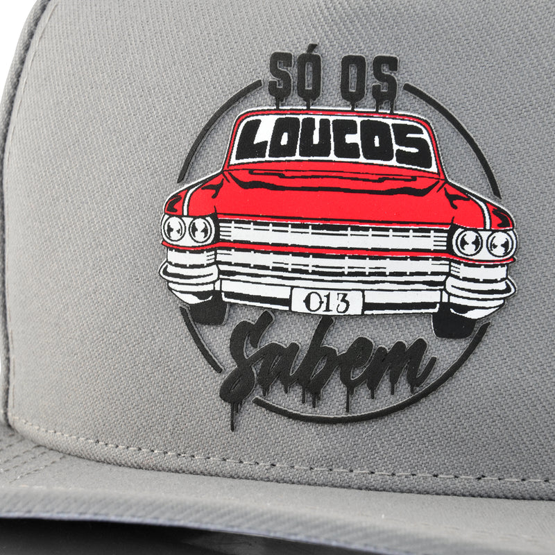 Boné Aba Reta Chorão Só os Loucos Sabem - Cinza