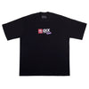 Camisa oversized preta com logo QIX no centro.