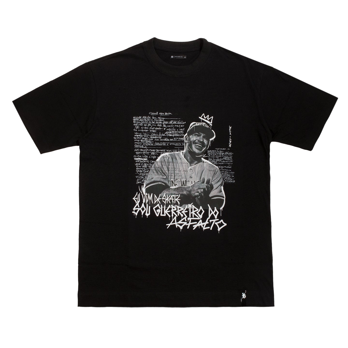 Camiseta Oversized Preta "Champanhe e Água Benta"