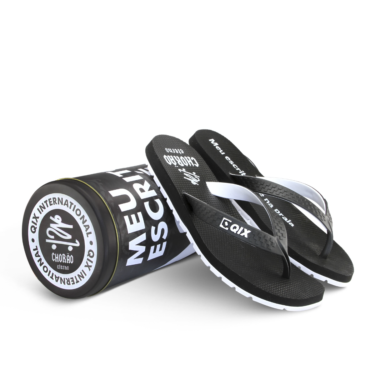 Chinelo da Lata Chorão Eterno - Branco e Preto