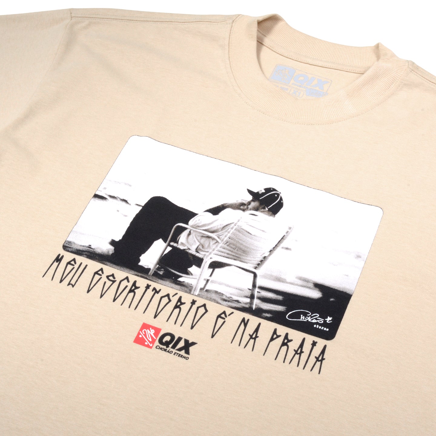 Camisa Oversized Qix Chorão Meu Escritório é na Praia