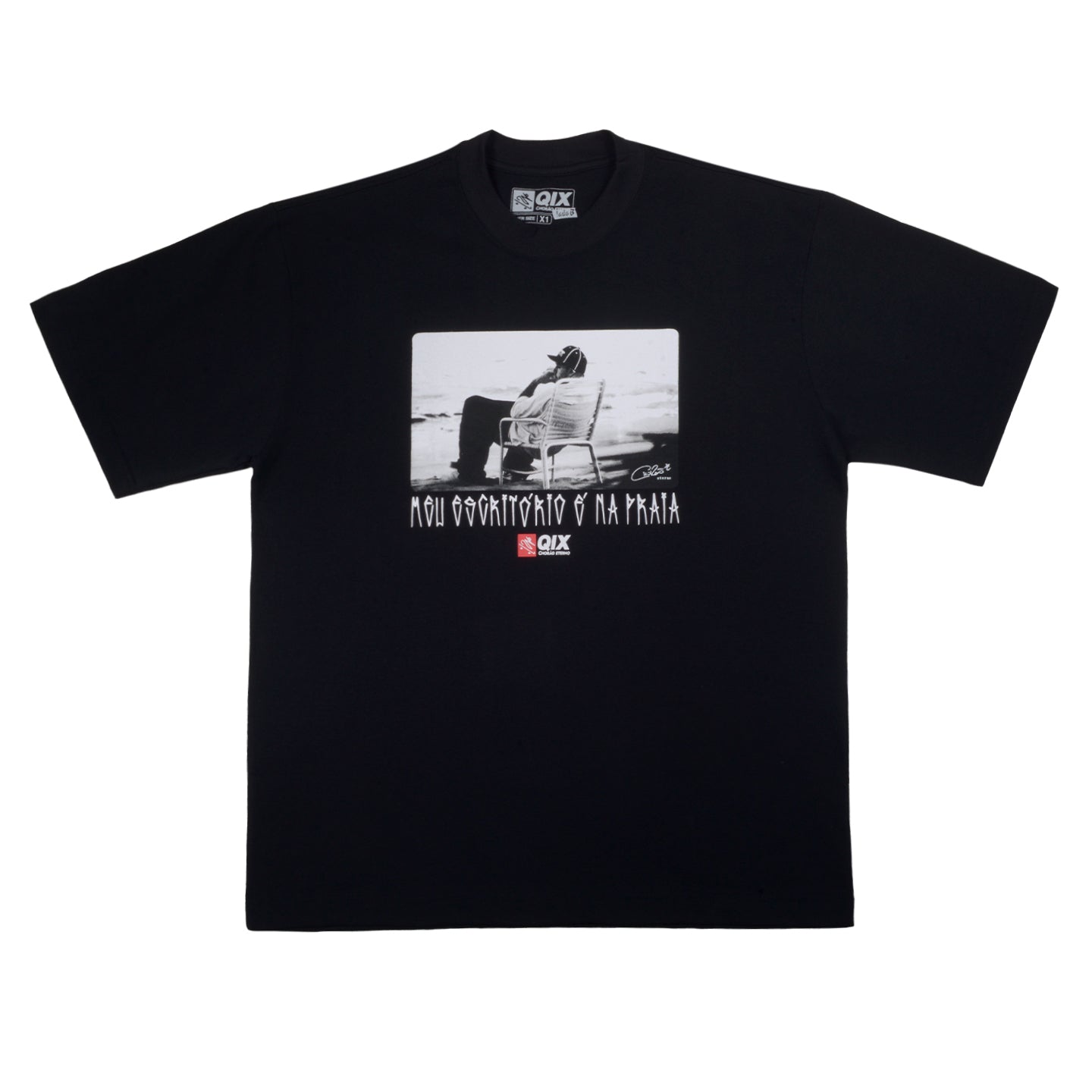 Camisa Oversized Qix Chorão Meu Escritório é na Praia